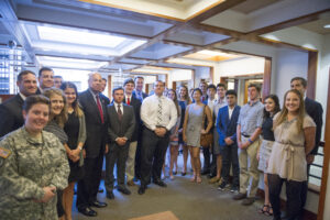 Department of Homeland Security Secretary Jeh C. Johnson delivers a public lecture at the American Grand Strategy Event at the Sanford School of Public Policy.